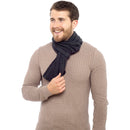 Grey - Back - FLOSO Mens Plain Thermal Polar Fleece Winter-Ski Scarf