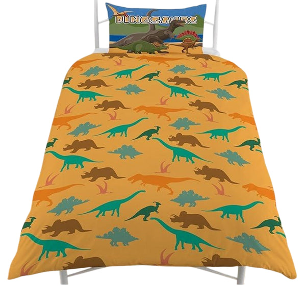 Multicoloured - Back - Floso Dino Herd Reversible Duvet Set