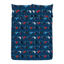 Black-White-Red-Blue - Back - Floso Eat Sleep Game Repeat Reversible Duvet Set