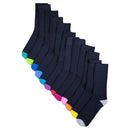 Black-Multicoloured - Front - Floso Childrens-Kids Socks (Pack of 12)