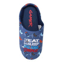 Blue - Front - Floso Mens Gamer Game Controller Mule Slippers