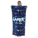 Blue-White - Back - Floso Gamer Game Controller Towel