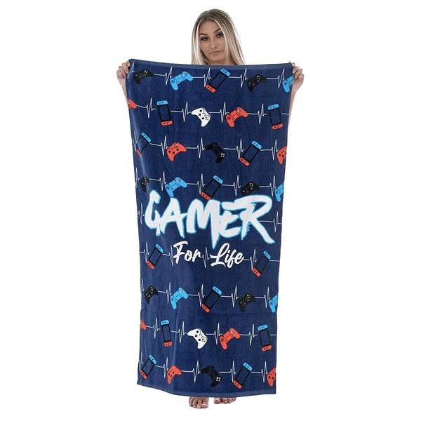 Blue-White - Back - Floso Gamer Game Controller Towel