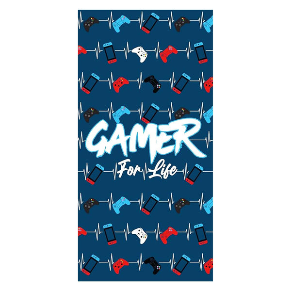 Blue-White - Front - Floso Gamer Game Controller Towel