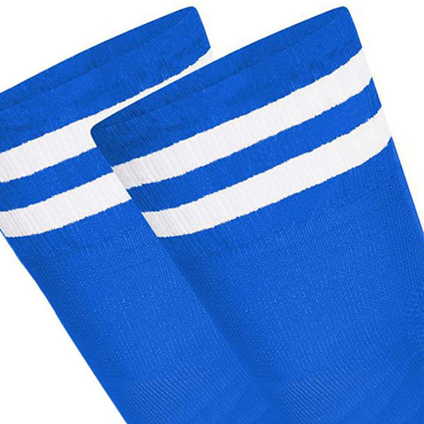 Blue - Side - Floso Mens Striped Hockey Socks (Pack of 3)