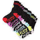 Black-Multicoloured - Front - Floso Womens-Ladies Fuck Off Text Socks (Pack of 6)