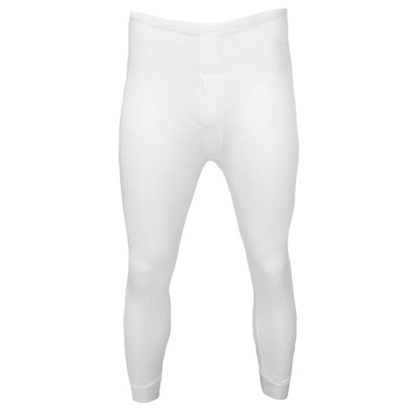White - Front - FLOSO Mens Thermal Underwear Long Johns-Pants (Viscose Premium Range)