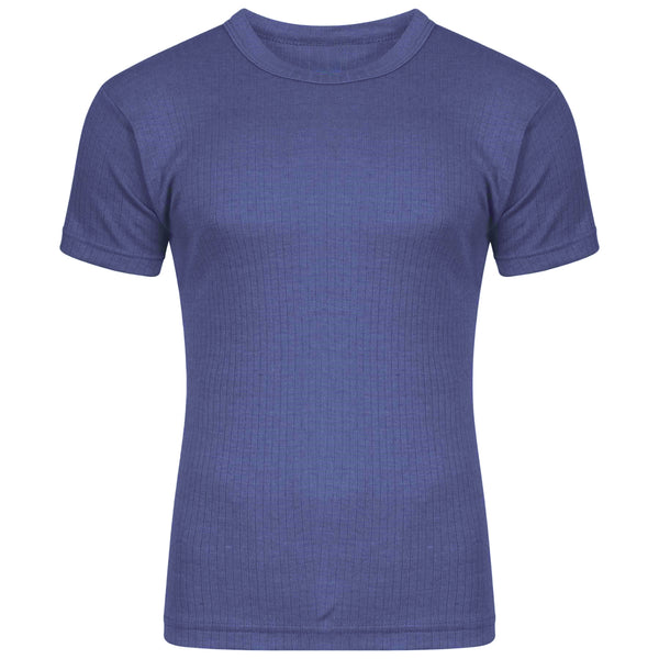 Denim - Front - FLOSO Mens Thermal Underwear Short Sleeve T-Shirt Vest Top (Standard Range)