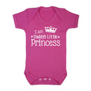 Pink - Front - FLOSO Baby Girls Daddys Little Princess Short Sleeve Bodysuit