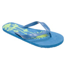 Blue - Front - FLOSO Mens Palm Tree Print Flip Flops