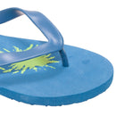 Blue - Back - FLOSO Mens Palm Tree Print Flip Flops