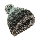Aqua - Black - Back - FLOSO Mens - Womens Unisex Two-Tone Winter Bobble Beanie Hat