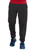 Navy - Front - FLOSO Mens Elasticated Jog Pants - Jogging Bottoms (Closed Cuff)