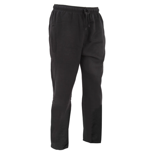 Black - Front - FLOSO Mens Casual Jogging Bottoms (Open Cuff)