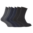 Dark Assorted - Front - FLOSO Mens Premium Quality Multipack 1.9 Tog Thermal Socks (Pack Of 6)