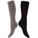 Grey-Black - Back - Floso Womens-Ladies Thermal Winter Wellington-Welly Boot Socks (2 Pairs)