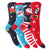 Navy-Red-Blue - Front - FLOSO Womens-Ladies Christmas Character Design Novelty Socks (4 Pairs)