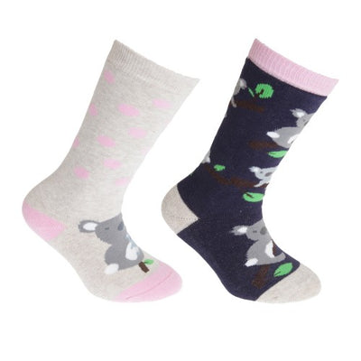 Front - FLOSO Childrens/Kids Cotton Rich Welly Socks (2 Pairs)