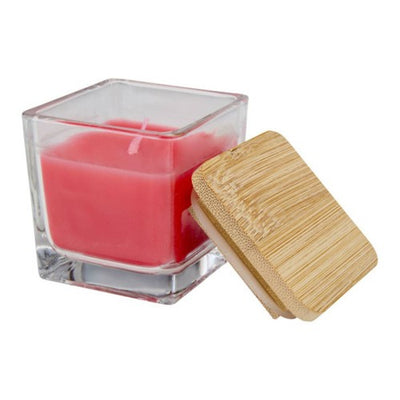 Front - Floso Ambra Cherry Square Bamboo Lid Scented Candle
