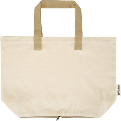 Front - Floso Sierra Recycled Cotton Foldable 7L Tote Bag