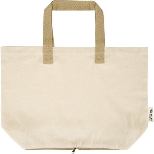 Front - Floso Sierra Recycled Cotton Foldable 7L Tote Bag