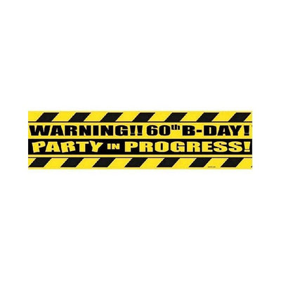 Yellow-Black - Front - Floso Warning 60th Birthday Tape
