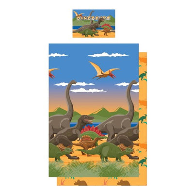 Front - Floso Dino Herd Reversible Duvet Set