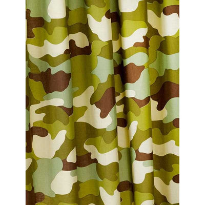 Green - Front - Floso Lined Camouflage Curtains