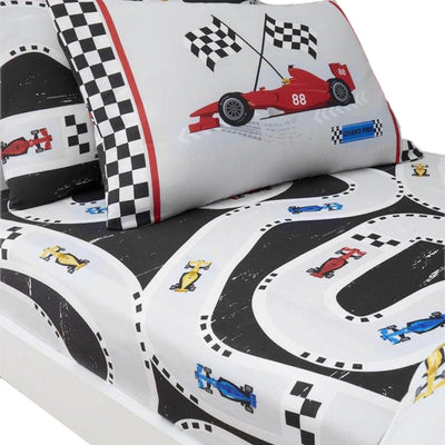 Multicoloured - Back - Floso Racing Cars Duvet Cover Set