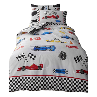 Multicoloured - Front - Floso Racing Cars Duvet Cover Set