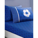 Blue-White - Front - Floso Football Fitted Sheet Set