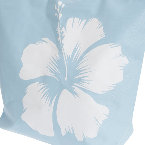 Blue - Back - FLOSO Womens-Ladies Hawaiian Flower Summer Handbag