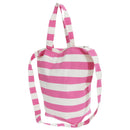 White-Pink - Front - FLOSO Womens-Ladies Striped Summer Handbag With Shoulder Strap