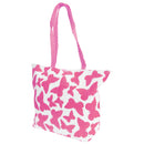 White-Fuchsia - Front - FLOSO Womens-Ladies Straw Woven Butterfly Print Top Handle Handbag