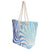 White-Blue - Front - FLOSO Womens-Ladies Zebra Stripe Patterned Straw Woven Summer Handbag