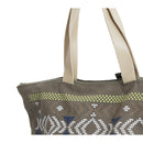 Brown - Back - FLOSO Womens-Ladies Cotton Rich Aztec Print Top Handle Handbag