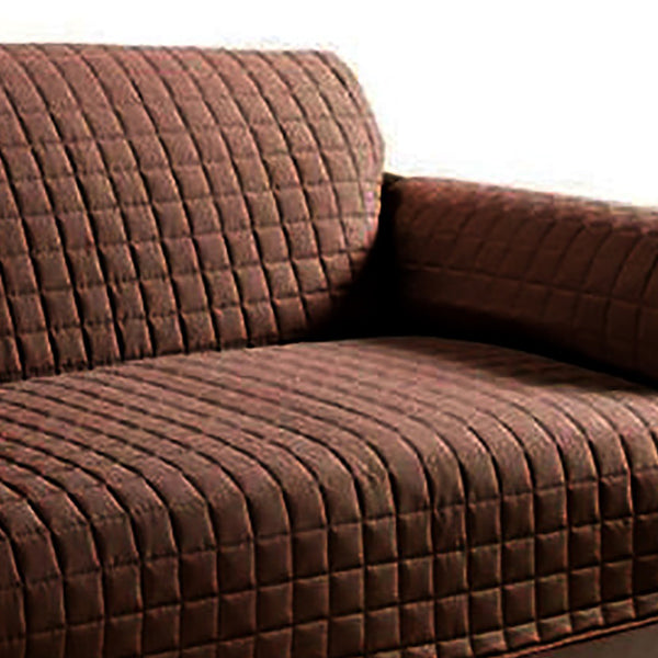 Chocolate Brown - Back - Floso Waterproof Couch Cover