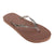 Brown - Front - FLOSO Womens-Ladies Toe Post Flip Flops With Leopard Print Strap