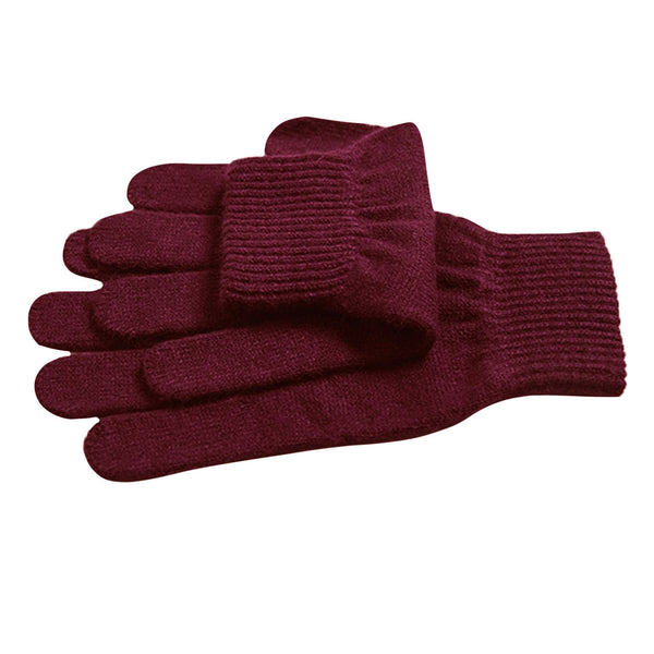 Maroon - Side - FLOSO Ladies-Womens Thinsulate Thermal Knitted Gloves (3M 40g)
