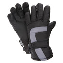 Black-Grey - Front - FLOSO Childrens-Kids Padded Water Resistant Thinsulate Thermal Winter-Ski Gloves (3M 40g)