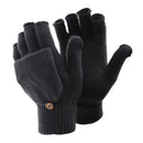 Charcoal - Front - FLOSO Ladies-Womens Winter Capped Fingerless Magic Gloves
