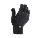 Charcoal - Back - FLOSO Ladies-Womens Winter Capped Fingerless Magic Gloves