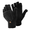 Black - Front - FLOSO Ladies-Womens Winter Capped Fingerless Magic Gloves