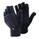 Navy - Front - FLOSO Ladies-Womens Winter Capped Fingerless Magic Gloves