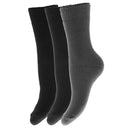 Black-Charcoal-Dark Grey - Front - FLOSO Childrens Boys-Girls Winter Thermal Socks (Pack Of 3)