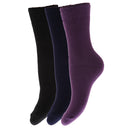 Black-Navy-Purple - Front - FLOSO Childrens Boys-Girls Winter Thermal Socks (Pack Of 3)