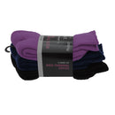 Black-Navy-Purple - Back - FLOSO Childrens Boys-Girls Winter Thermal Socks (Pack Of 3)