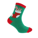 Navy-Green-Red - Pack Shot - Childrens-Kids Unisex Christmas Novelty Socks (Pack Of 4)