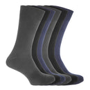 Black-Navy-Charcoal - Front - FLOSO Mens Cotton Mix Lycra Socks (Pack Of 6)