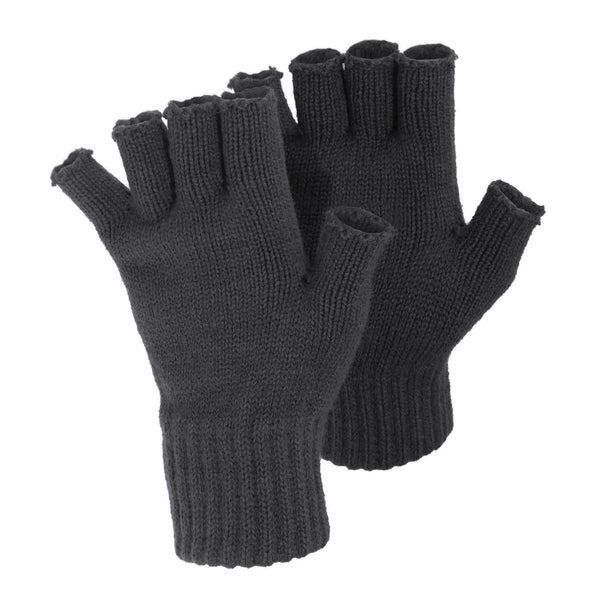 Charcoal - Front - FLOSO Ladies-Womens Winter Fingerless Gloves